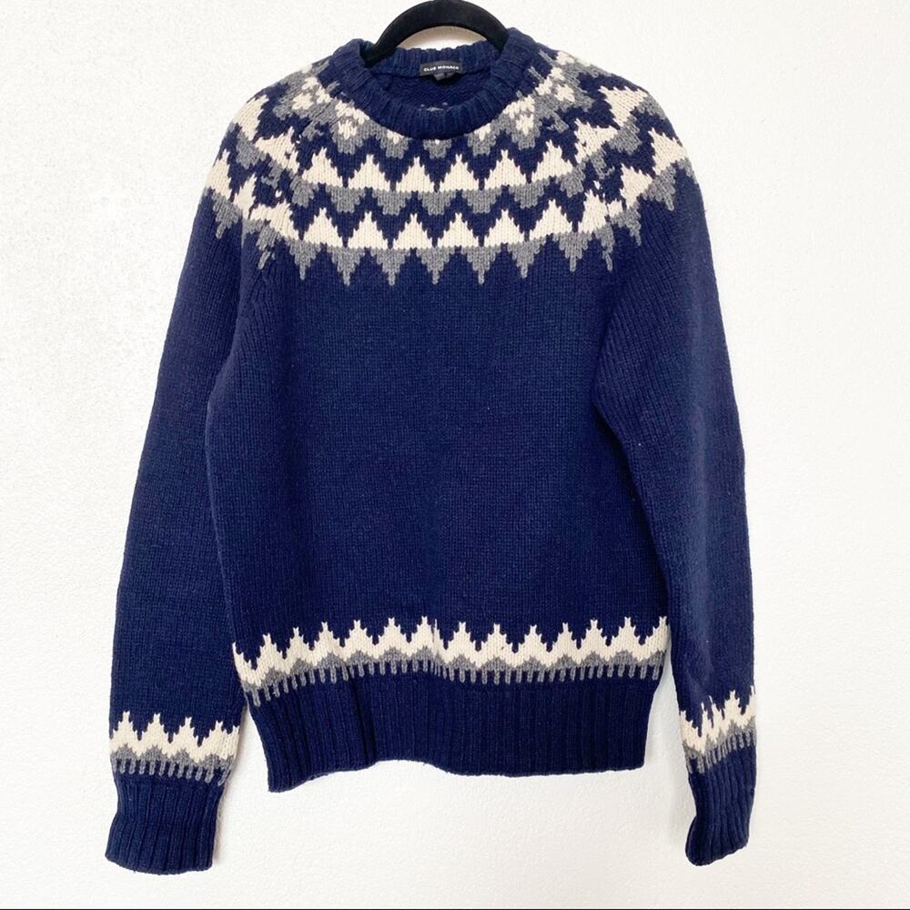 Club Monaco Navy Blue Rag Wool Blend Sweater Size Medium